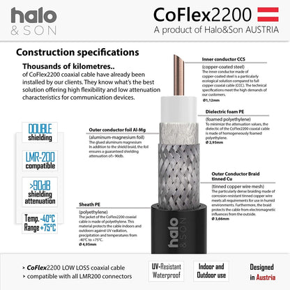 CoFlex2200 SMA-Male auf SMA Female 2x 2,5m (CFD-200) - Halo&Son Austria